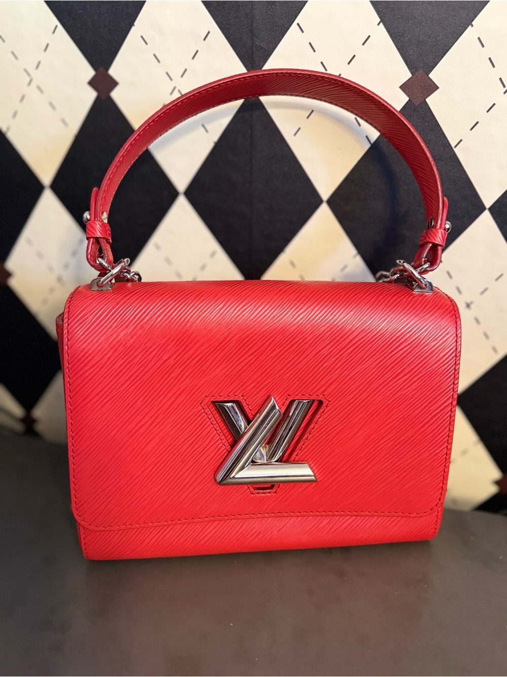 Louis Vuitton Red Epi Leather Top Handle Twist MM